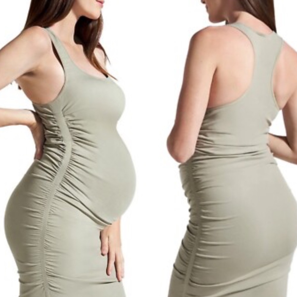 BLANQI Women's Racerback Maternity Dress in Sage Green